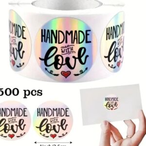 Handmade with Love Stickers - 500 pcs New